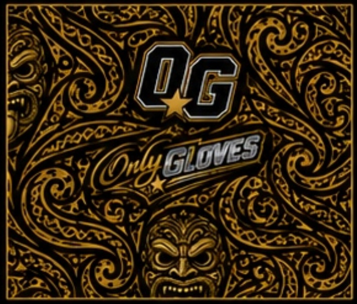 OnlyGloves black and gold Signature Pattern artwork